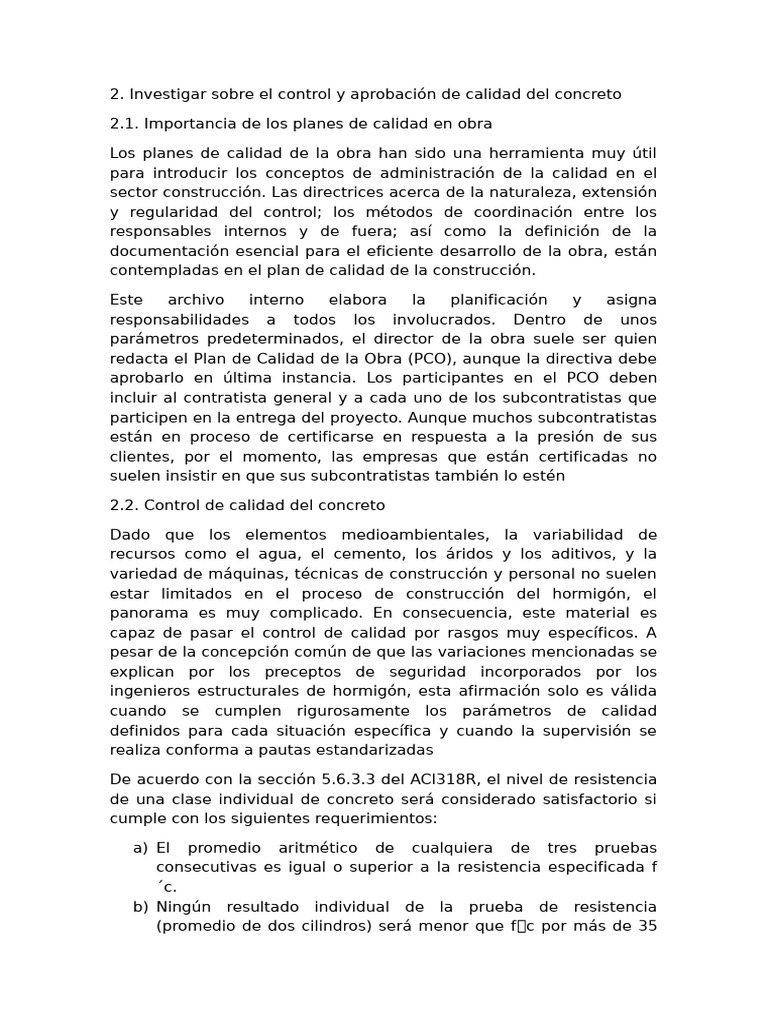 Control de Calidad del Concreto en Construcción | PDF | Hormigón | edificio