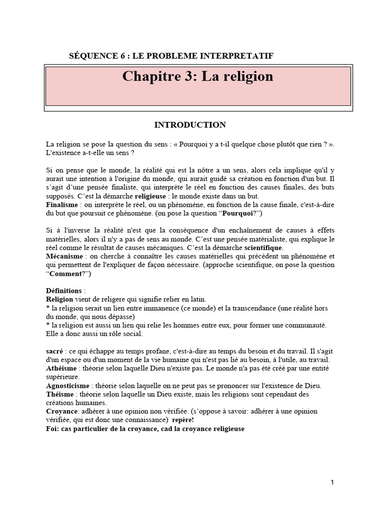 Problèmes interprétatifs de la religion | PDF | Vérité | Dieu