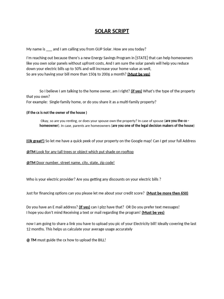 Solar CSR SCRIPT | PDF