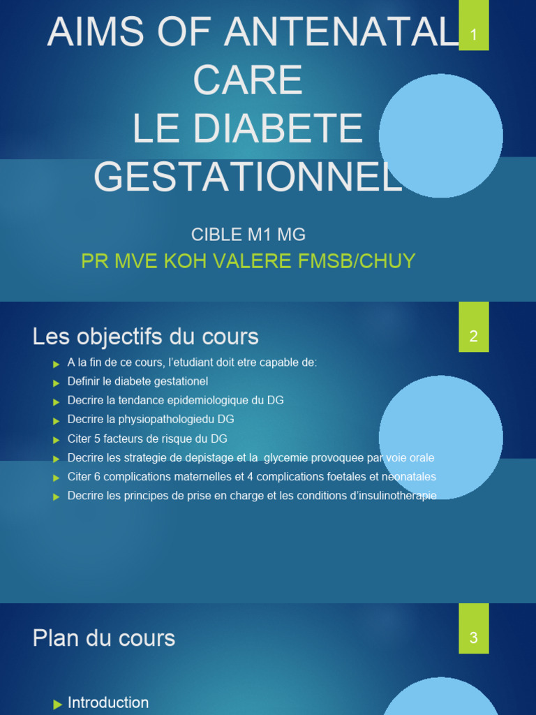 Diabète Gestationnel Épidémiologie et Prise en Charge PDF Diabète — free download