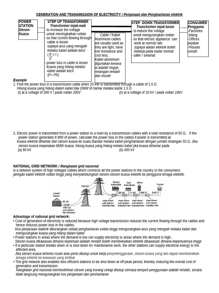 Electricity Generation and Transmission Guide | PDF | Electric Power ...