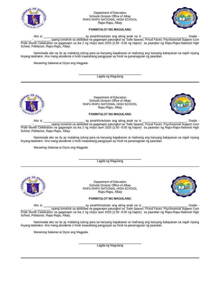 Parents Permit | PDF