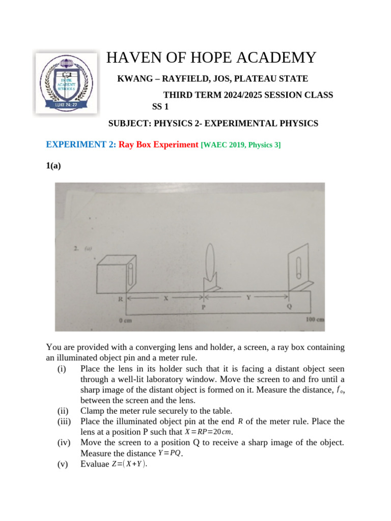 Ray Box Experiment in Physics Class | PDF