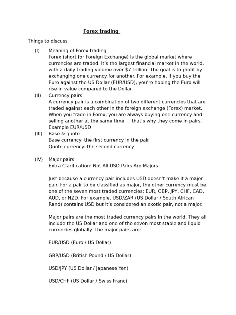 Document Forex Trading 1 | PDF | Financial Markets | International Finance