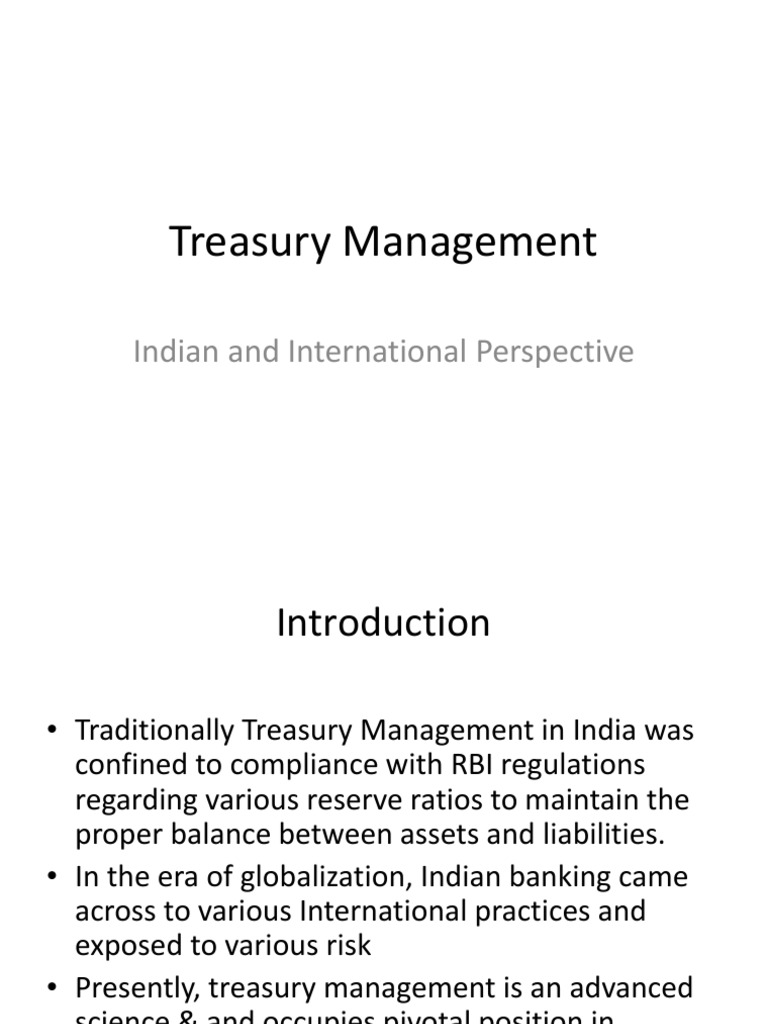 Treasury Management PDF Market Liquidity Banks