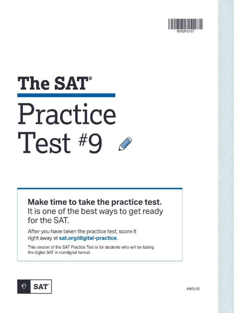 The SAT® Practice Test #9 - Sat-Practice-Test-9-Digital | PDF