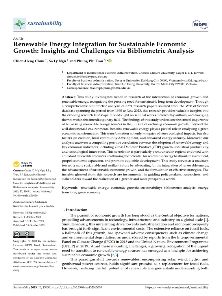 Sustainability 15 15030 | PDF | Sustainability | Economic Growth