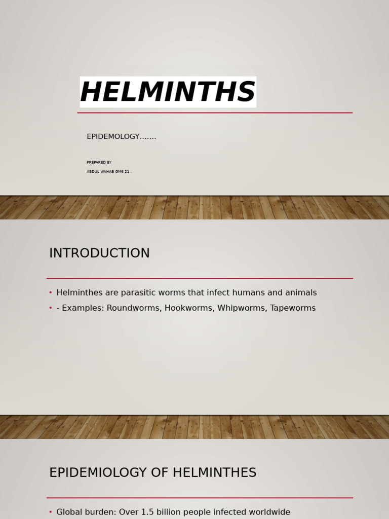 Helminths: Epidemiology and Control | PDF