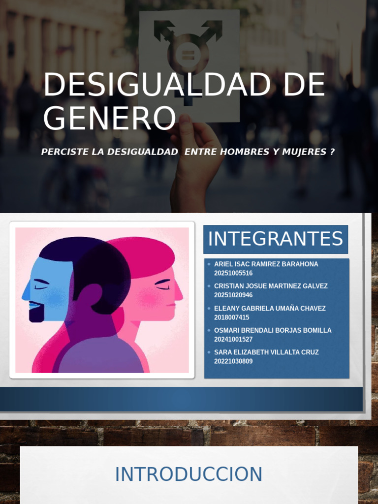 Diapositiva Desigualdad de Genero (U.n.a.h) | PDF | Discriminación y ...