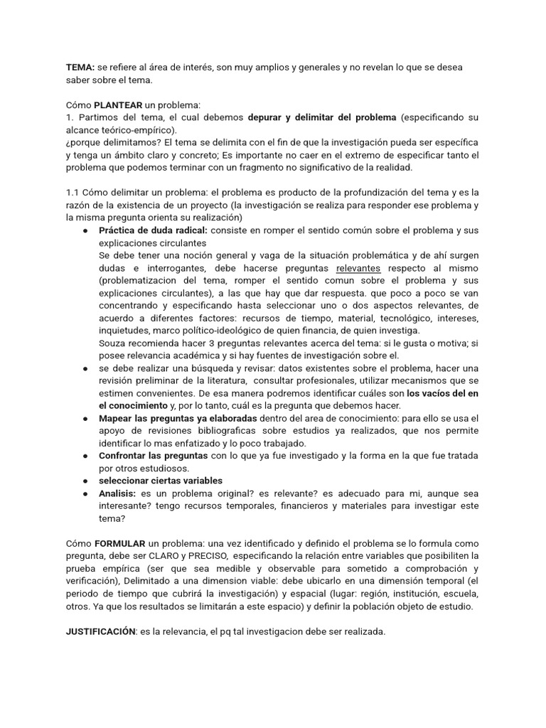 Cómo Delimitar y Formular Problemas de Investigación | PDF | Muestreo ...