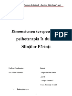 Dimensiunea Terapeutică Şi Psihoterapia În Duhul Sfinţilor Părinţi