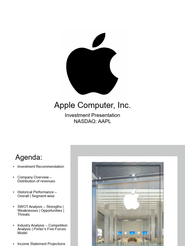 Apple Investment Presentation | PDF | Apple Inc. | Supply Chain