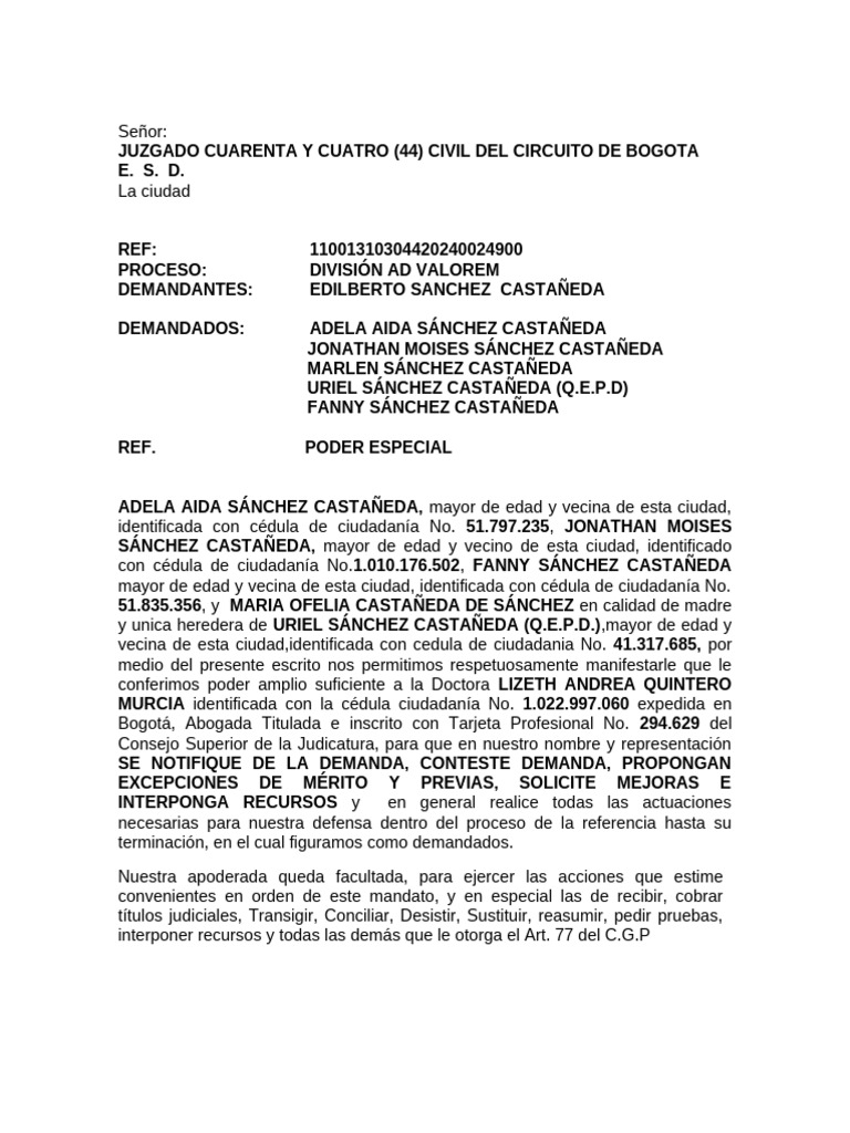 Poder Especial para Defensa Legal | PDF | Justicia | Crimen y violencia