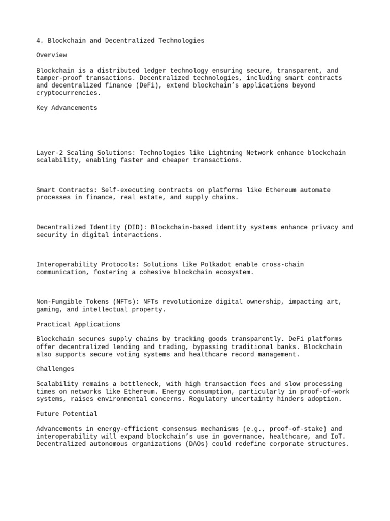 Blockchain and Decentralized Tec | PDF
