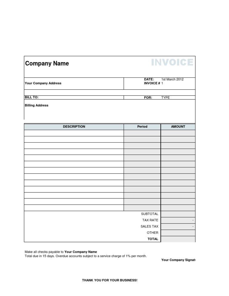 Invoice Template for Your Company | PDF