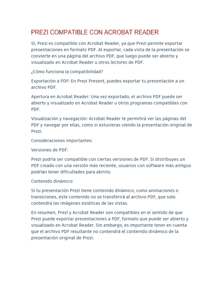 Prezi Compatible Con Acrobat Reader | PDF