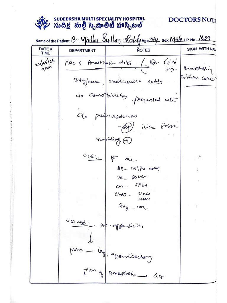 PAC & Anesthesia Notes | PDF