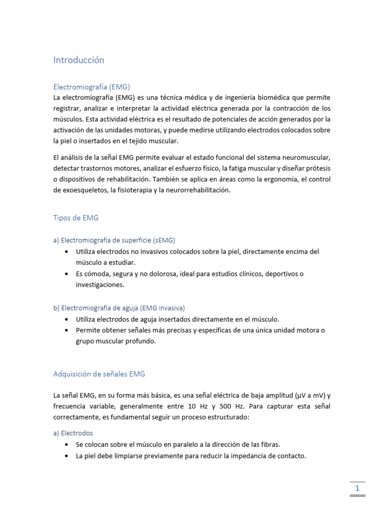 Electromiografía: Análisis y Procesamiento EMG | PDF | Electromiografia