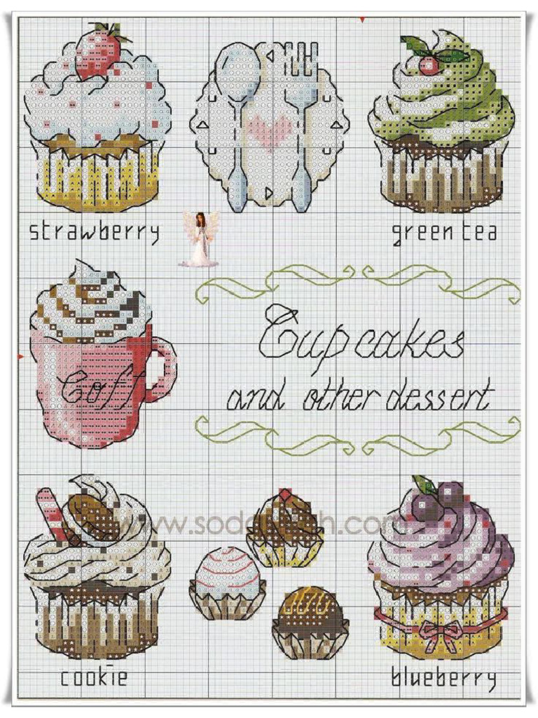 Cupcakes & Other Desserts 1 Cross Stitch Pattern | PDF
