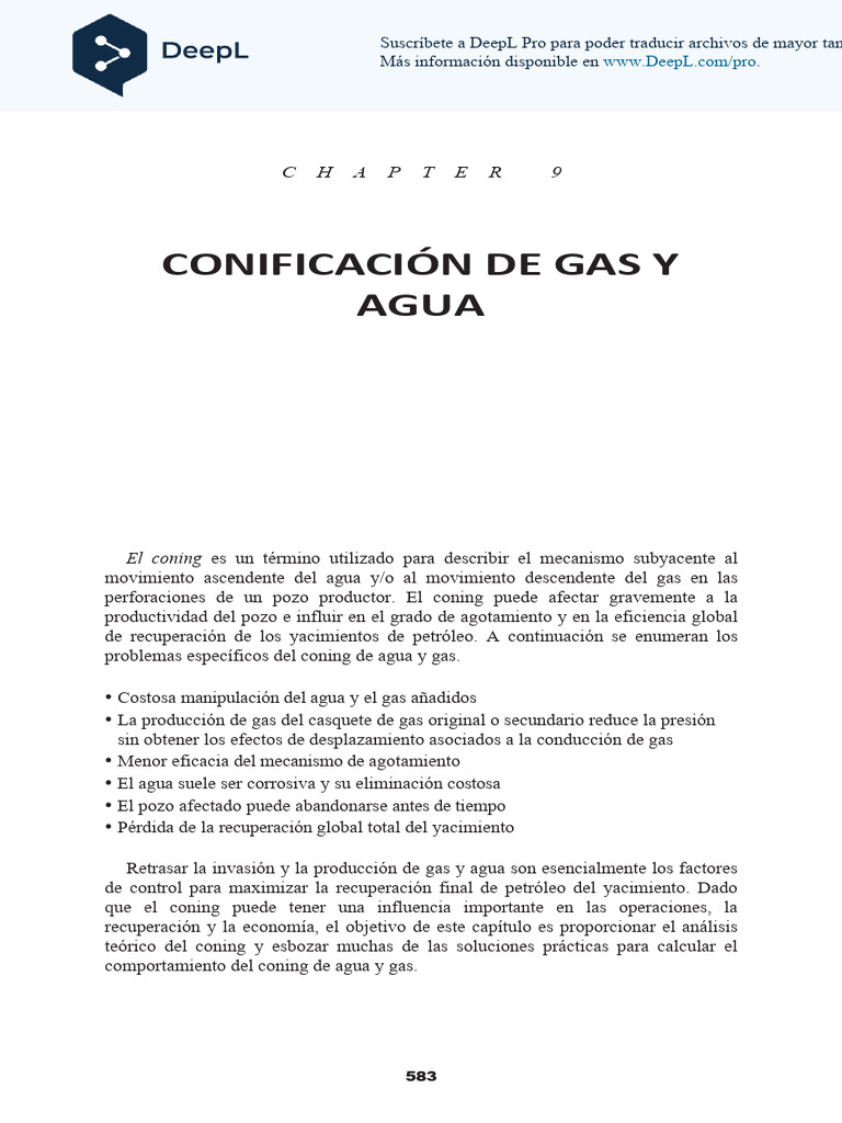 Análisis del Coning de Gas y Agua en Pozos | PDF | Viscosidad | Gases
