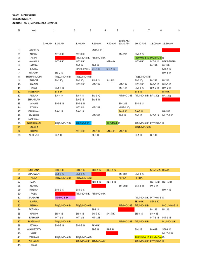 Jadual Induk 2023 Julai 2023 1 Pdf