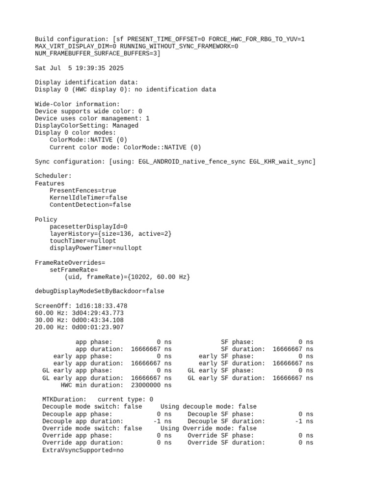 Display Configuration and Performance Data | PDF | Media Formats ...
