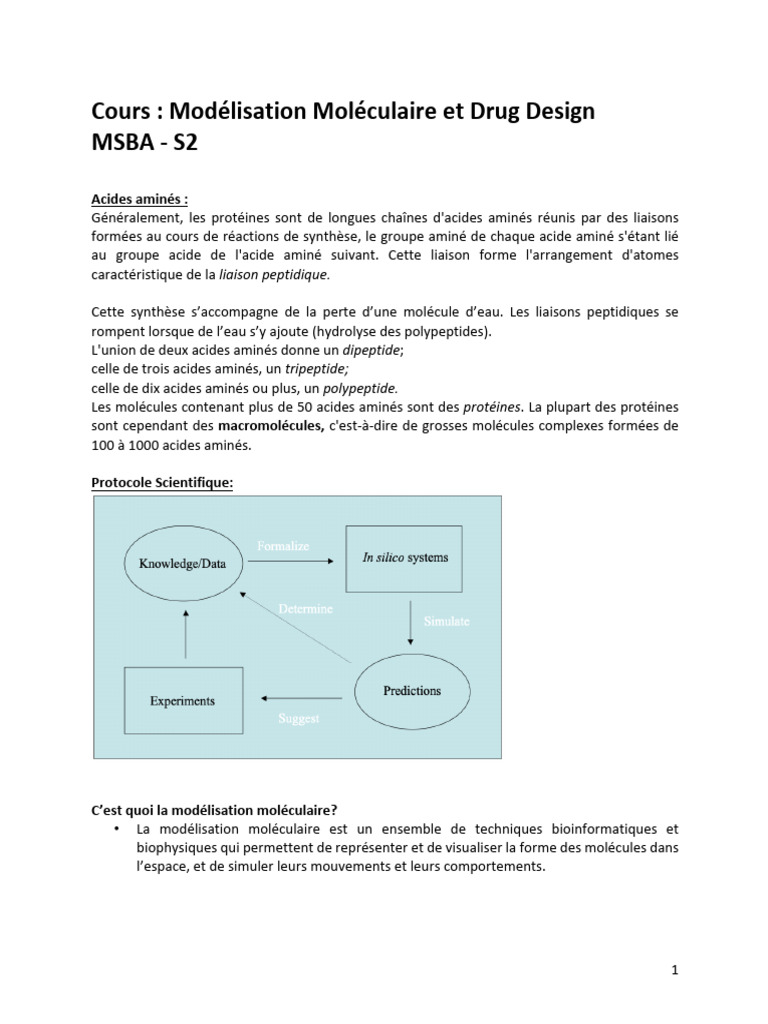 Modélisation Moléculaire et Drug Design | PDF | Bio-informatique ...
