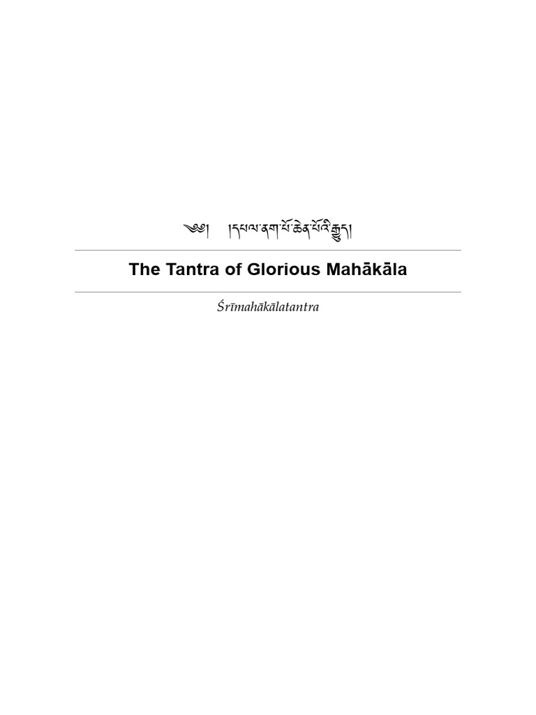 The Tantra of Glorious Mahakala (Toh667) | PDF | Tibetan Buddhism ...