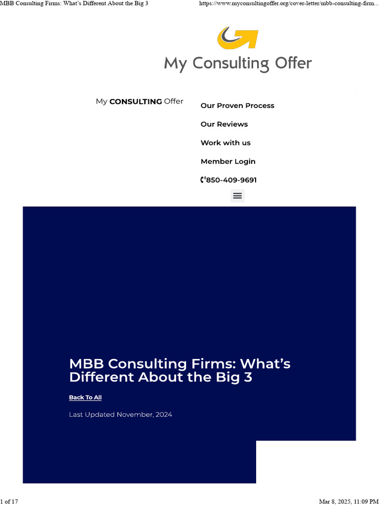 MBB Firms: Key Differences Explained | PDF | Mc Kinsey & Company | Business
