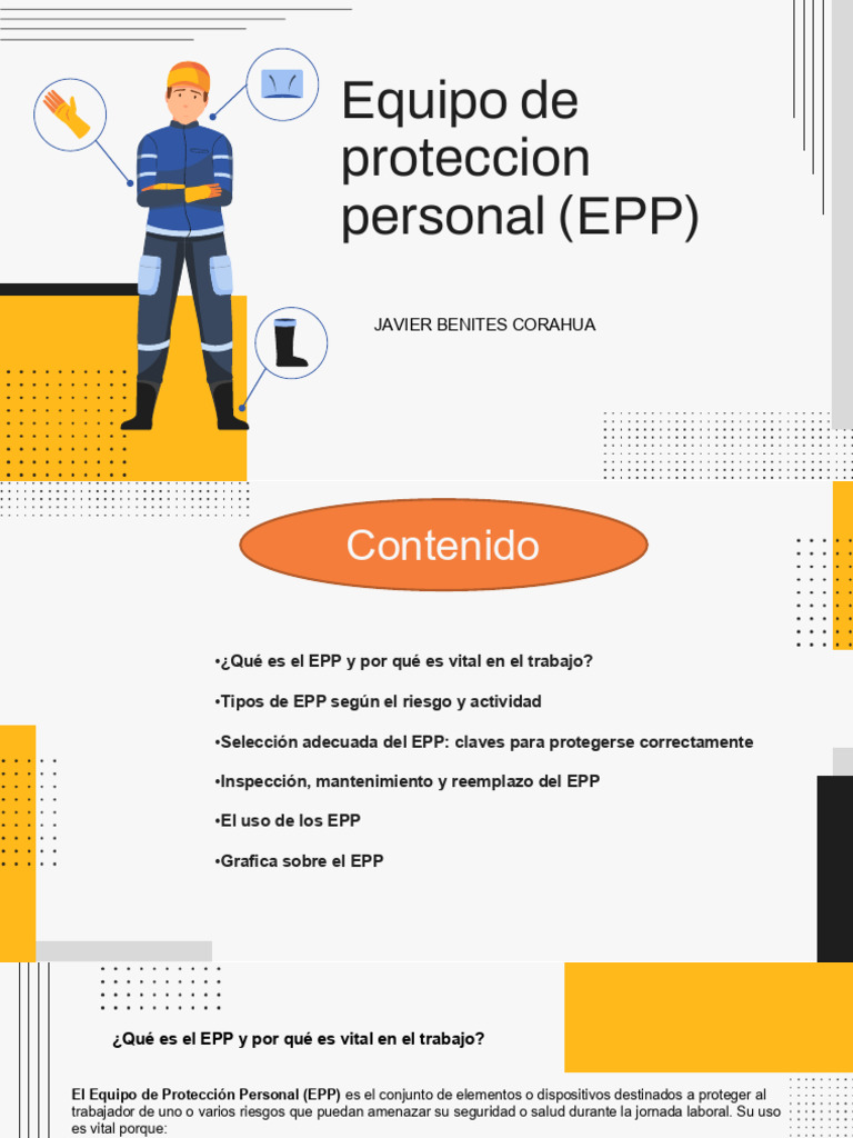 Personal Protective Equipment (PPE) at Work by Slidesgo | PDF | Guante