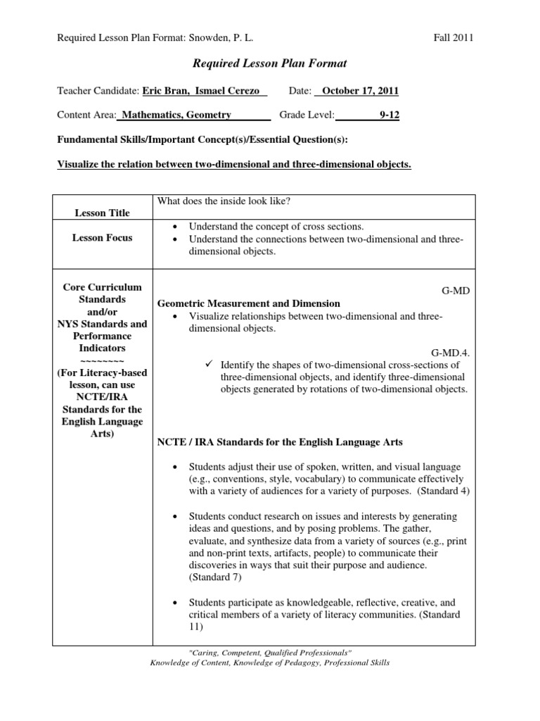 Three Dimensional Objects | PDF | Lesson Plan | Shape