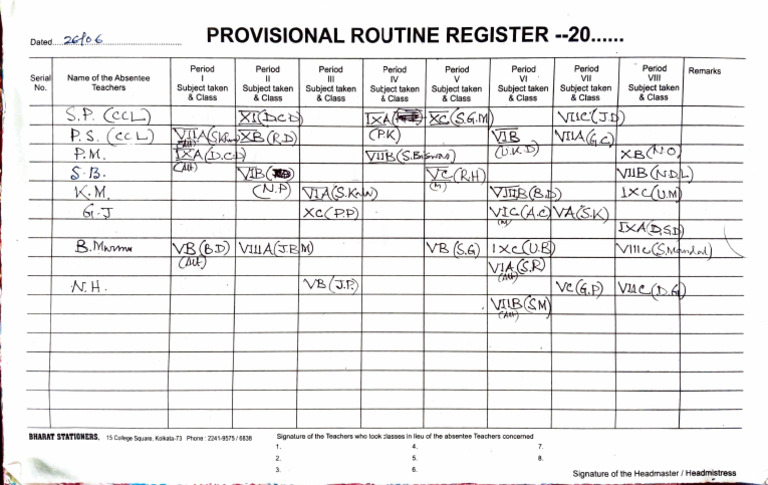 Provisional Teacher Absentee Register | PDF | Chess Theory | Chess