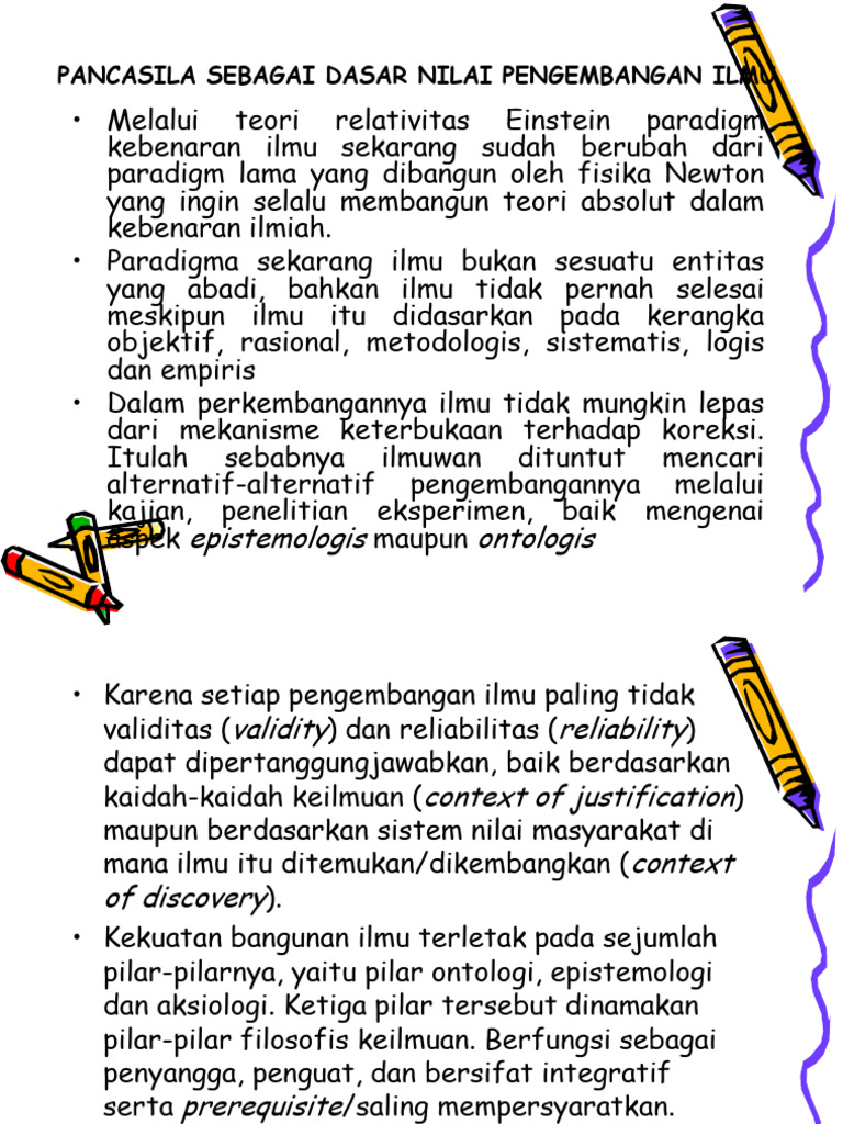 Pertemuan 11-12 Pancasila Sebagai Dasar Nilai Pengembangan Ilmu | PDF