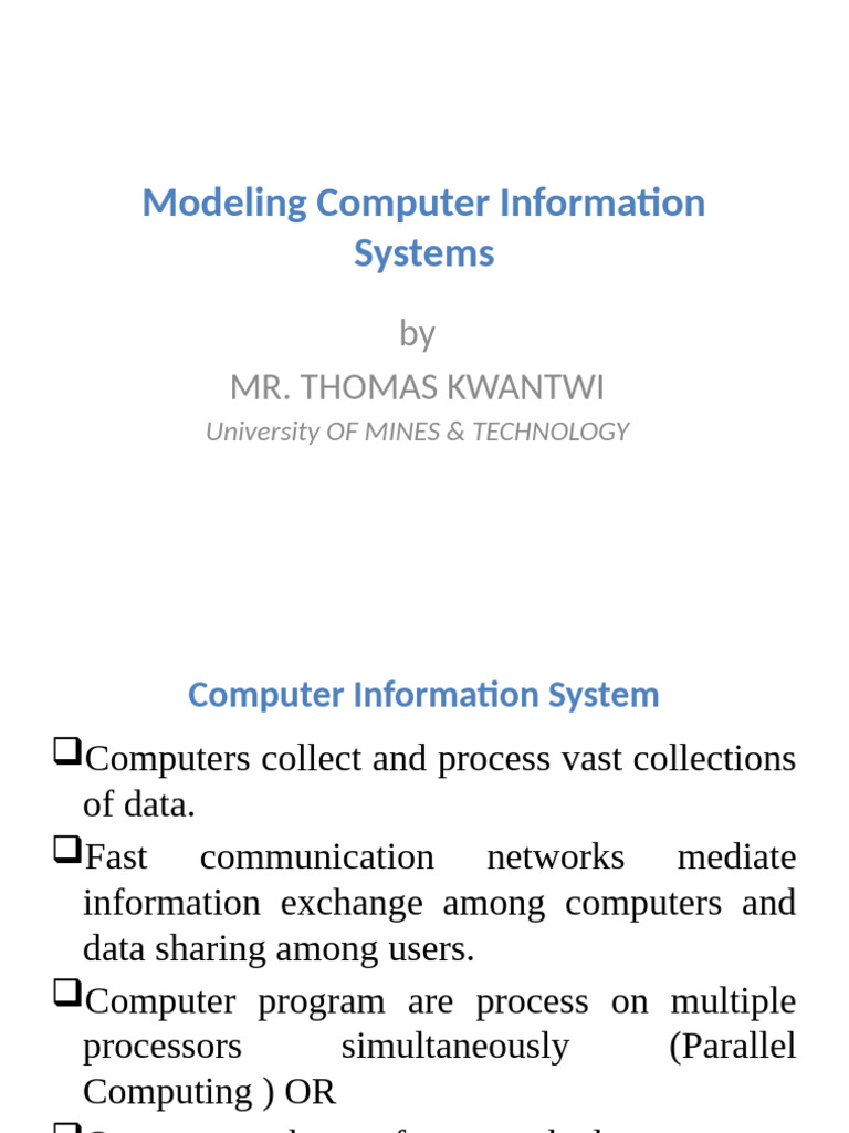 Computer Information Systems Modeling | PDF | Client–Server Model ...