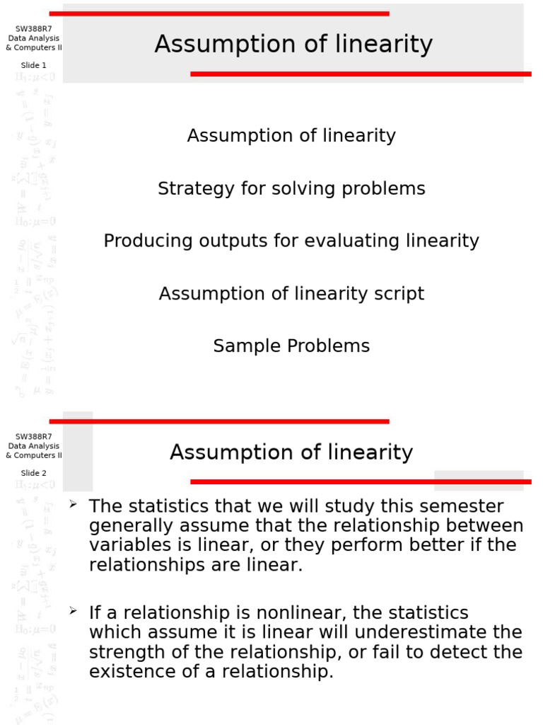 Evaluating Linearity in Data Analysis | PDF | Statistics | Scatter Plot