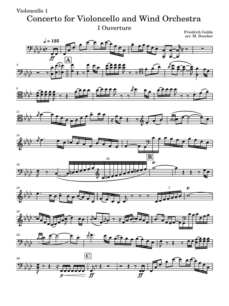 Gulda Cello Concerto Sheet Music | PDF | Musical Compositions