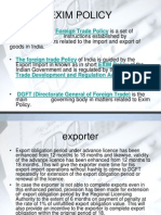 Exim Policy Foreign Trade Policy DGFT
