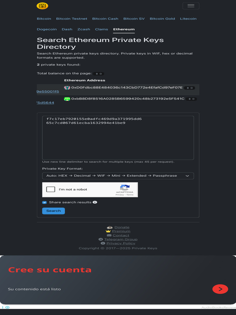 Search Bitcoin, Ethereum, Litecoin Private Keys Directory 5 | PDF