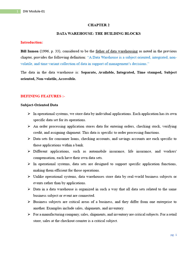 Data Warehousing (Chapter 2) | PDF | Data Warehouse | Metadata
