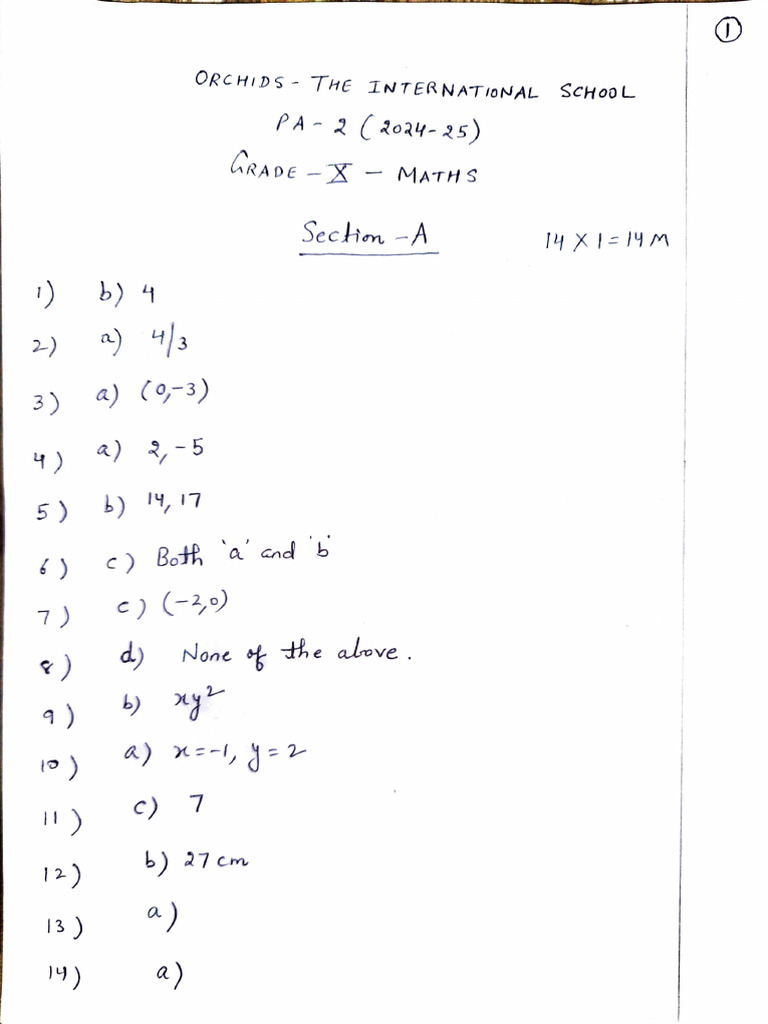 X Maths Pa2 Ans Key 24 25 | PDF