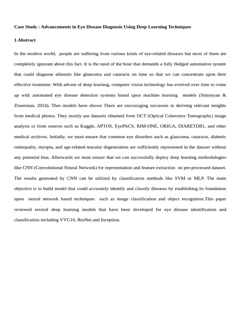 Fundus Report on Eye Disease Diagnosis | PDF | Deep Learning | Applied ...