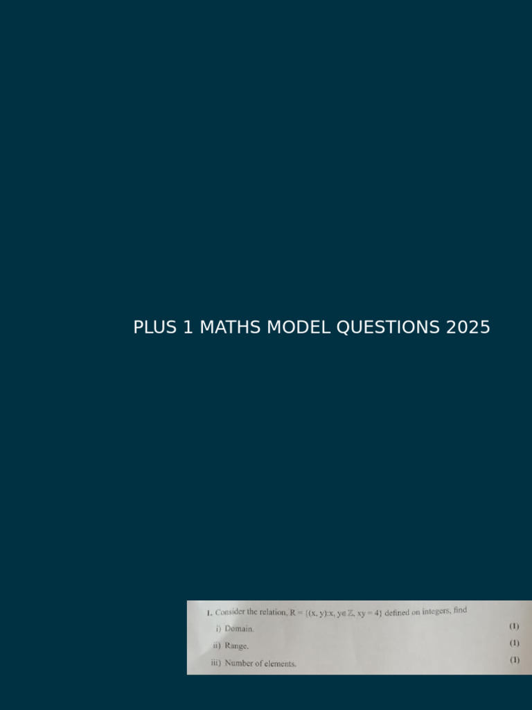 Model Maths Plus 1 - 2025 | PDF