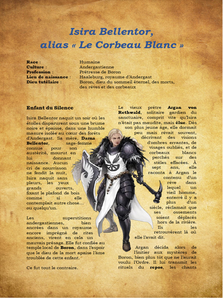 Isira Bellentor : Prêtresse de Boron | PDF