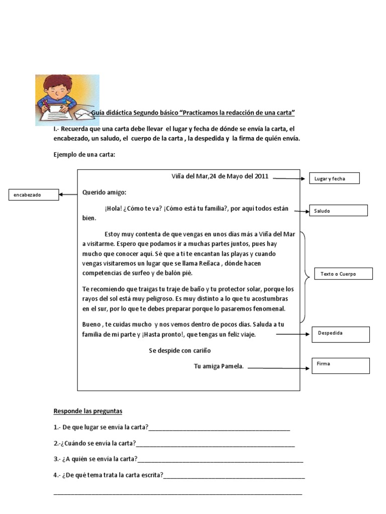 Guía didáctica Segundo básico la carta