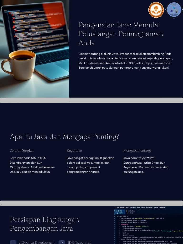 Pertemuan 1 Bahasa Pemograman Java | PDF