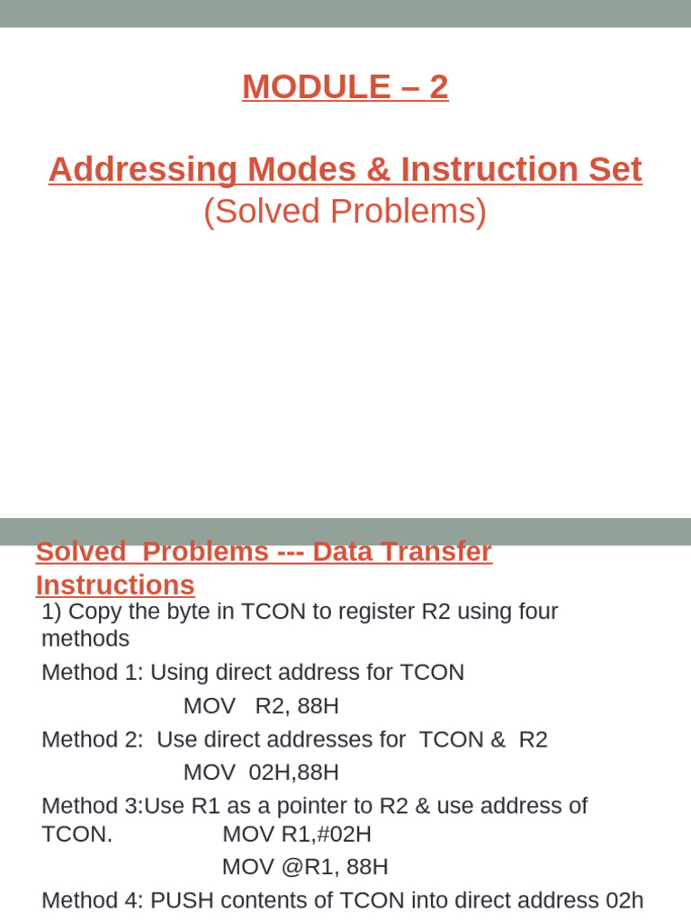 Addressing Modes & Instruction Set Guide | PDF | Computer Hardware ...