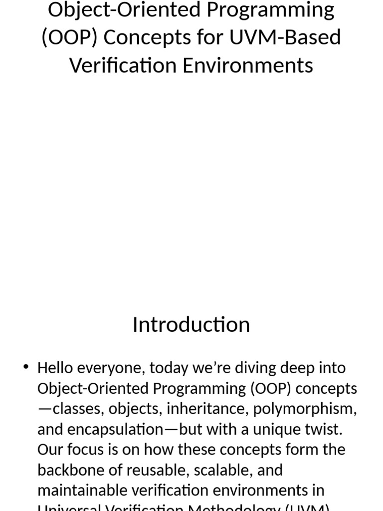 OOP in UVM Presentation With Examples | PDF | Inheritance (Object ...
