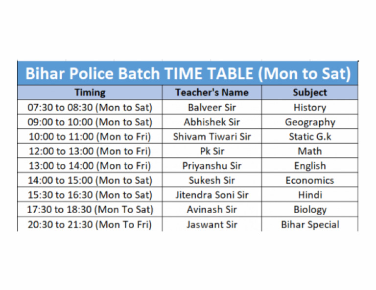 Time Table Khan Sir 4k | PDF