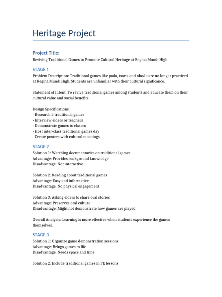 Reviving Traditional Games at Regina Mundi | PDF | Cognition | Learning
