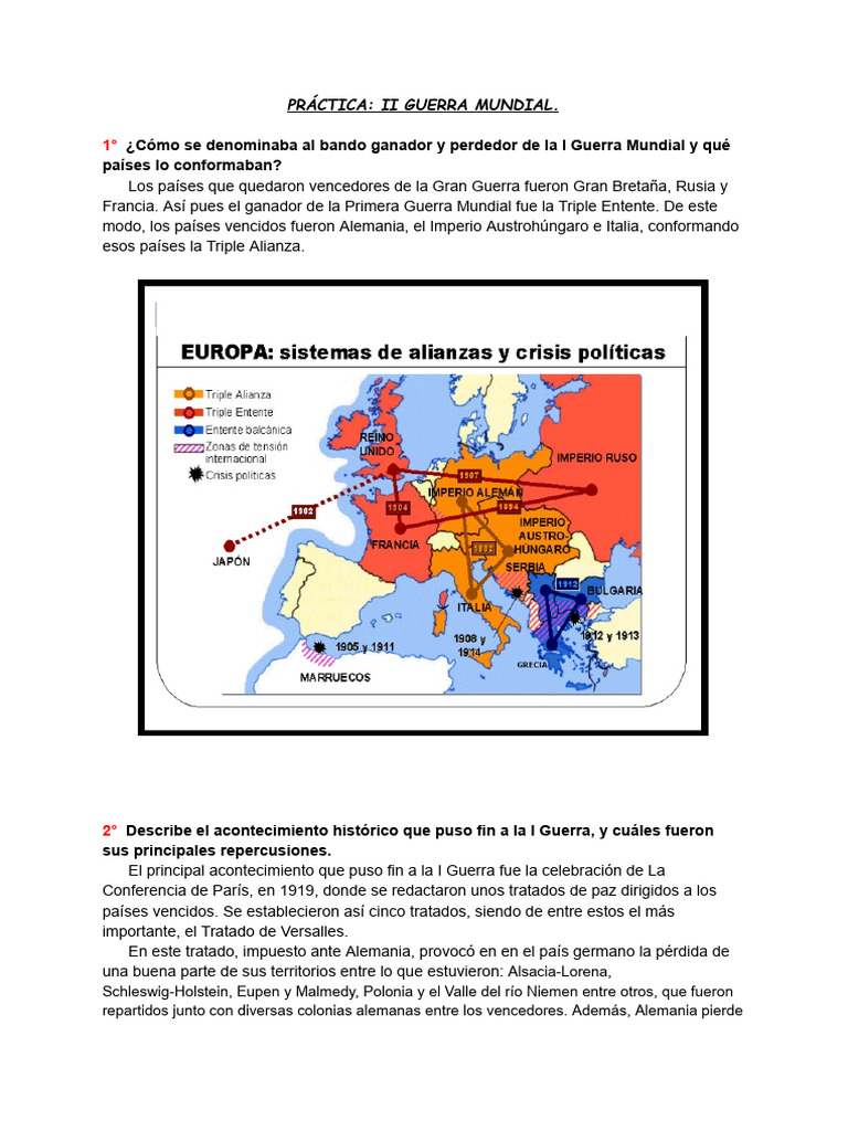 Causas y Consecuencias de la II Guerra Mundial | PDF | Primera Guerra ...